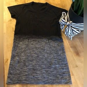 Lululemon fitted top. Size 4. Black with grey.